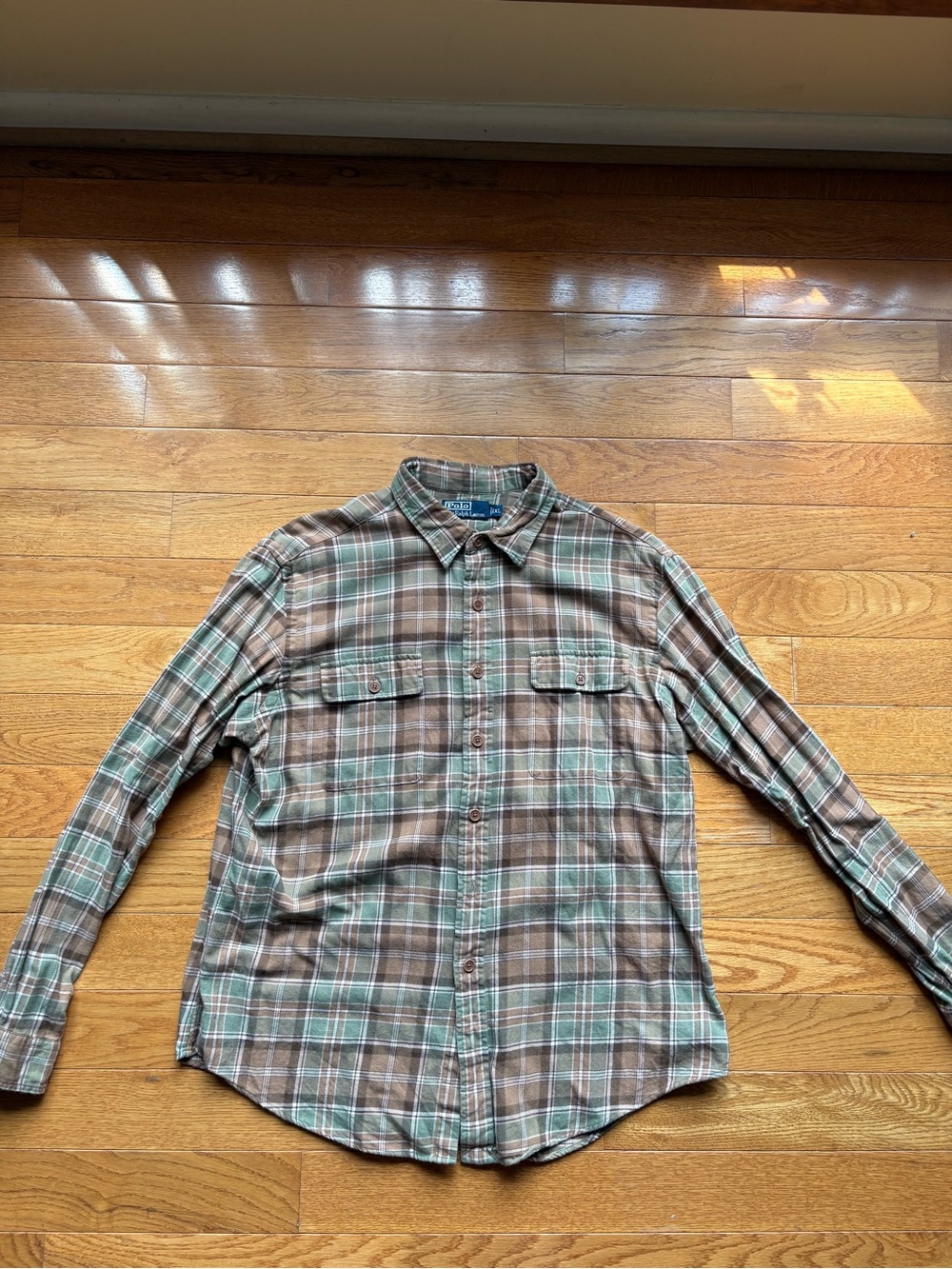 Polo by Ralph Lauren Brown and Green Plaid Button-Down Shirt